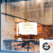 Autocollant Affiche de bienvenue Mariage blanc mod (Fenêtre de café)