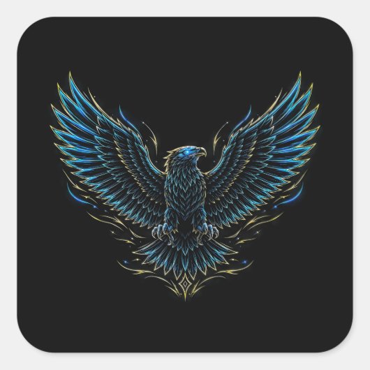 Autocollant aigle néon Cyberpunk (Devant)