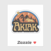 Autocollant Akiak, Alaska (Feuille)
