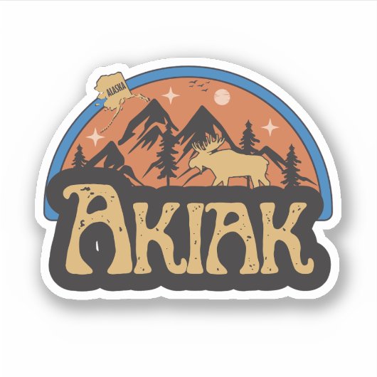 Autocollant Akiak, Alaska (Devant)