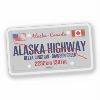 Autocollant Alaska Highway Canada - Alaska USA 01