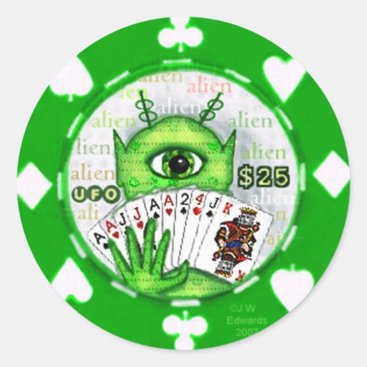 Autocollant Alien Poker (Devant)