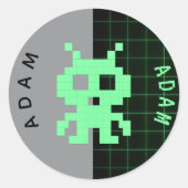 Autocollant Alien rétro - Nom personnalisé (Devant)