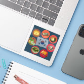 Autocollant alimentaire coréen (Ordinateur portable avec iPhone)