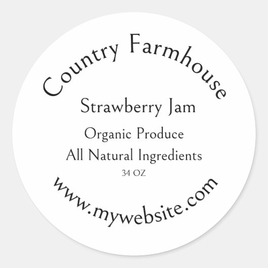 Autocollant alimentaire fraise, minimalisme modern (Devant)