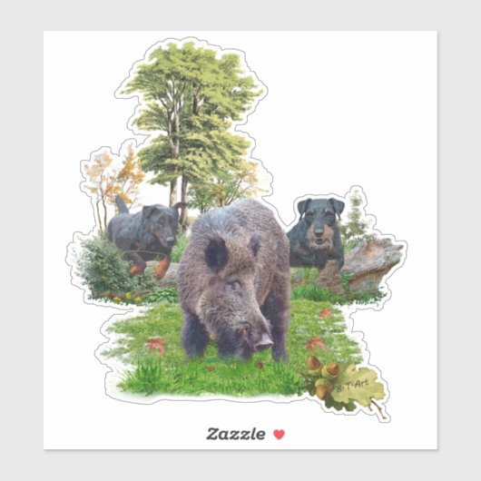 Autocollant allemand Jagdterrier (Feuille)