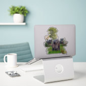 Autocollant allemand Jagdterrier (Ordinateur portable sur le bureau)