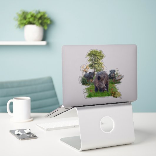 Autocollant allemand Jagdterrier (Ordinateur portable sur le bureau)