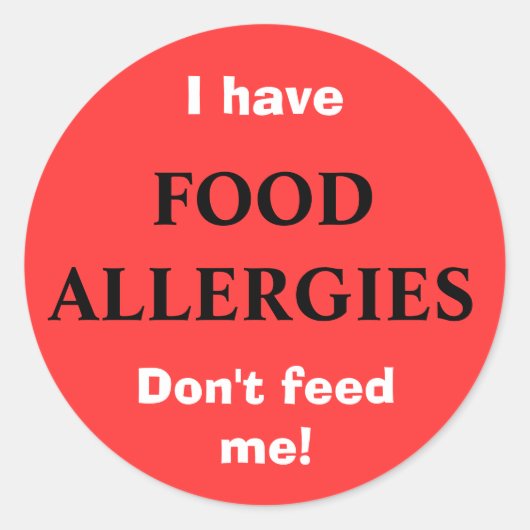 Autocollant ALLERGIE ALIMENTAIRE (Devant)