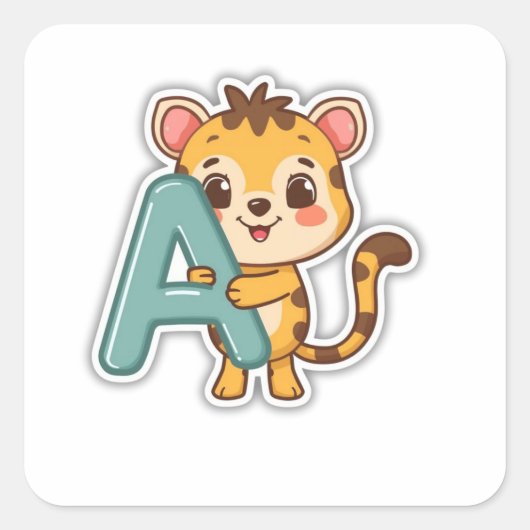 Autocollant Alphabet – A avec Alligator (Devant)