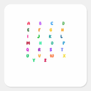 Autocollant alphabet lettre A-Z coloré   Typograph