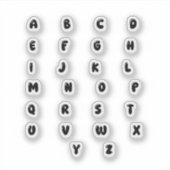 Autocollant alphabet lettre mignonne | autocollant (Devant)