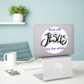 Autocollant amusant - Jésus a la roue (Ordinateur portable sur le bureau)
