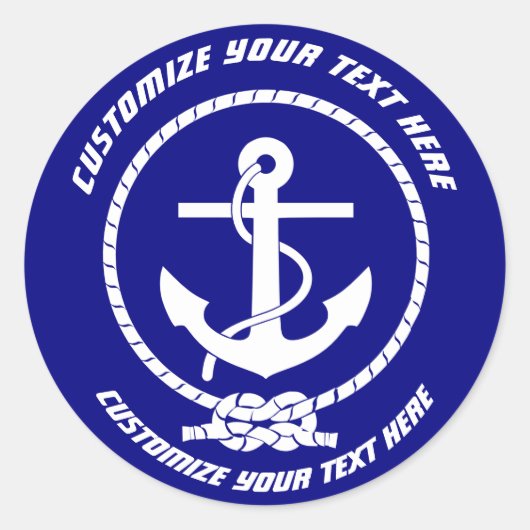 Autocollant Ancre "Your Text" (Devant)