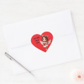 Autocollant Ange Avec Coeur (Enveloppe)