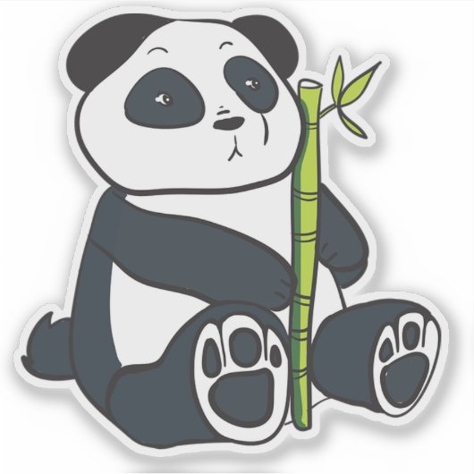 Autocollant animal mignon "Lazy Panda Vibes" (Devant)