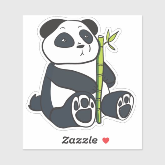 Autocollant animal mignon "Lazy Panda Vibes" (Feuille)