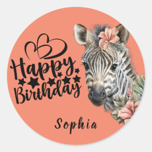 Autocollant animal sauvage Safari Anniversaire