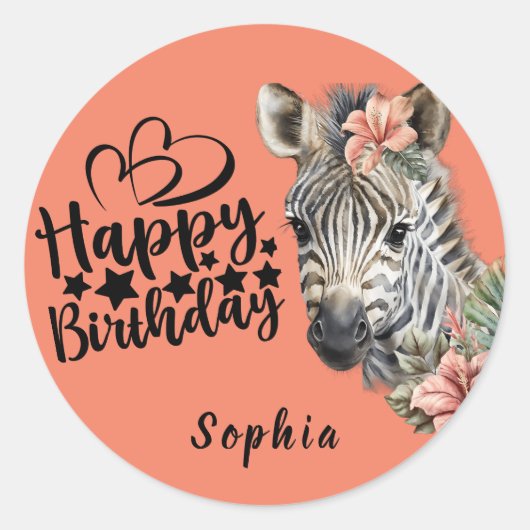 Autocollant animal sauvage Safari Anniversaire (Devant)