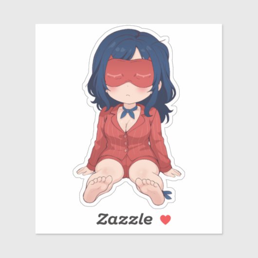 Autocollant Anime Mignon Chibi Mita Endormi (Feuille)