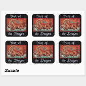 Autocollant année du Dragon (Feuille)