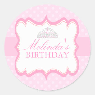 Autocollant Anniversaire Filles Couronne Princesse