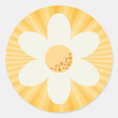 Autocollant Anniversaire Fleur Jaune Rétro | Littl (Devant)