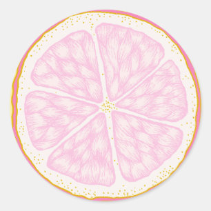 Autocollant Anniversaire Tranche de Citron Rose