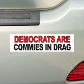 Autocollant anti-Obama "Les dems Sont Des Commies  (En voiture)