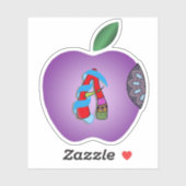 Autocollant Apple avec alphabet A (Feuille)