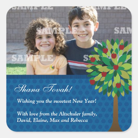 Autocollant Apple Tree Rosh Hashanah (Devant)