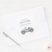 Autocollant Aquarelle Bleu Voiture Anniversaire | (Enveloppe)