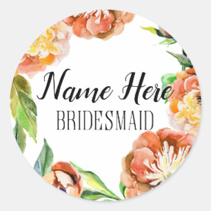 Autocollant aquarelle floral personnalisé pour dem