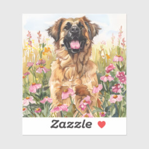 Autocollant aquarelle Leonberger (découpe)