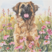 Autocollant aquarelle Leonberger (découpe) (Devant)