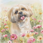Autocollant aquarelle Lhassa Apso (Devant)