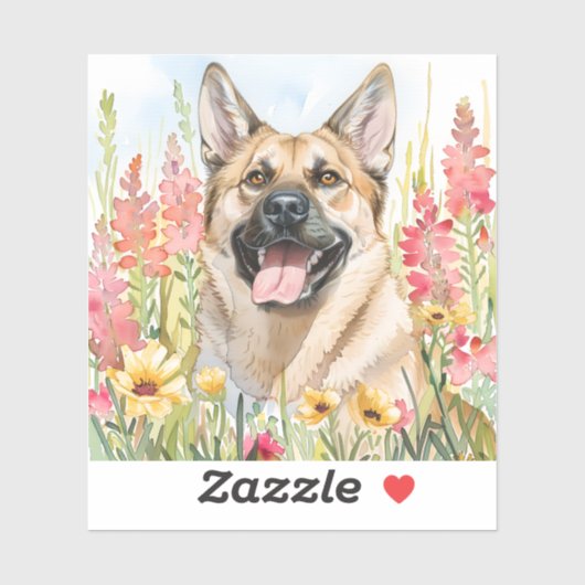 Autocollant aquarelle Norwegian Elkhound (Feuille)
