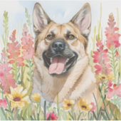 Autocollant aquarelle Norwegian Elkhound (Devant)