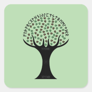 Autocollant Arbre Runique (Carré)