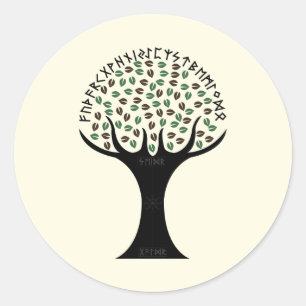 Autocollant Arbre Runique (Rond)