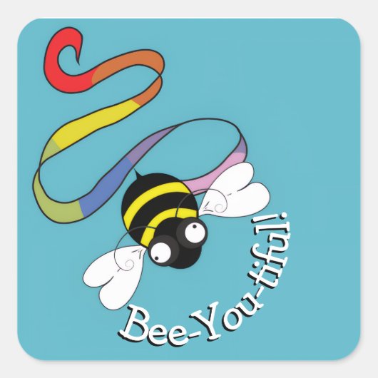 Autocollant Arc-en-ciel Bee-You-tiful (Devant)