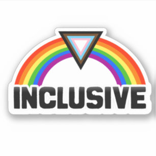 Autocollant arc-en-ciel de fierté inclusif