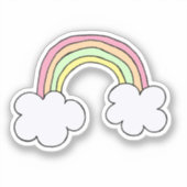 Autocollant arc-en-ciel pastel (Recto)