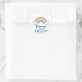 Autocollant arc-en-ciel Progrès Pas Perfection (Sac)