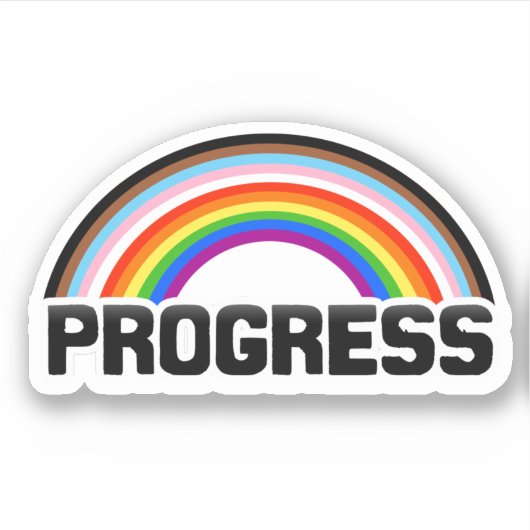 Autocollant arc-en-ciel Progress Pride (Devant)