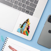 Autocollant Ardhanarishwara (Ordinateur portable avec iPhone)