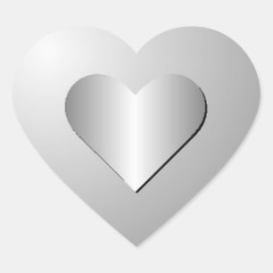 Autocollant argenté de coeur