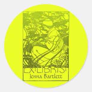 Autocollant Art Nouveau Ex Libris