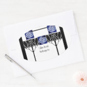 Autocollant Art Nouveau rose Bleu (Enveloppe)