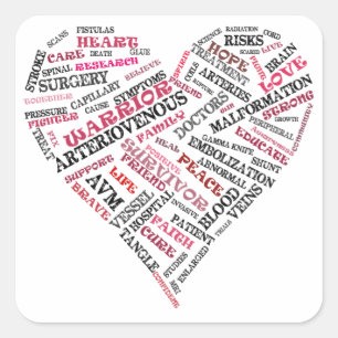 Autocollant artérioveineux de coeur de mot de